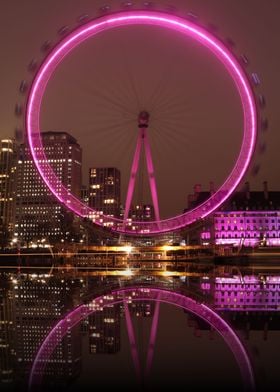 London Eye in pink