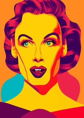 Pop art lady face