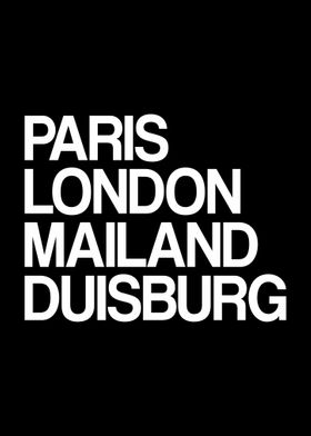 Duisburg Paris London