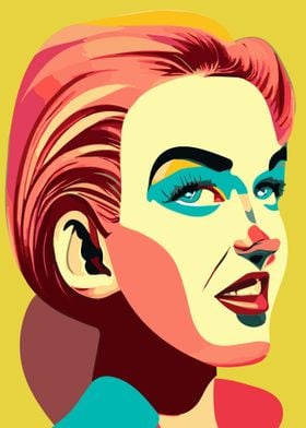 Pop art lady face