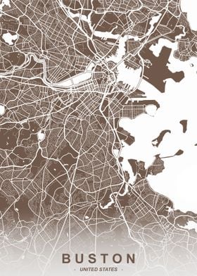 Boston City Map Bean