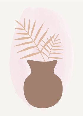 Floral pot minimal drawing