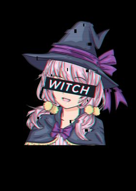 Anime Vaporwave Witch