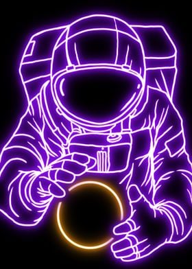 Astronaut  neon art