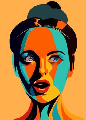 Pop art lady face