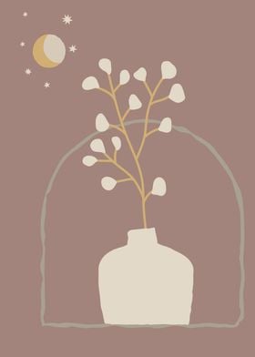 Aesthetic Flower vase leaf