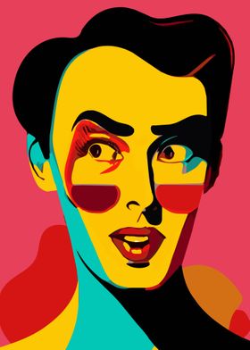 Pop art lady face