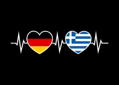 Germany Greece Two Hearts