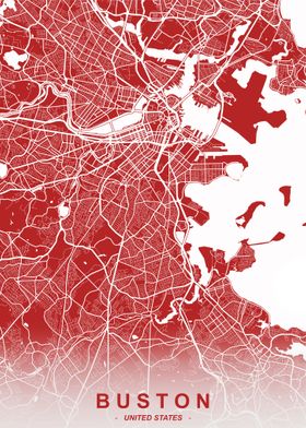 Boston City Map CHERRY