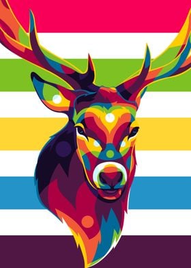 Wild Deer Pop Art