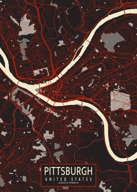 Pittsburgh Map Vector