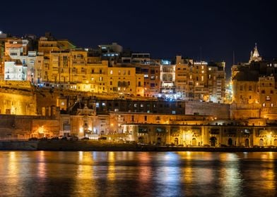 Valletta At Night In Malta
