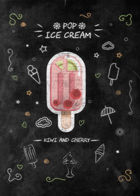 Kiwi And Cherry Ice Cream