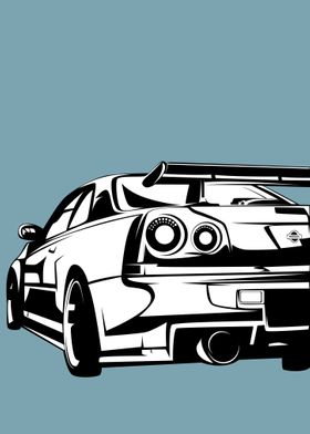 Silhouette cars poster