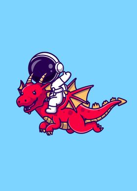 Astronaut riding dragon