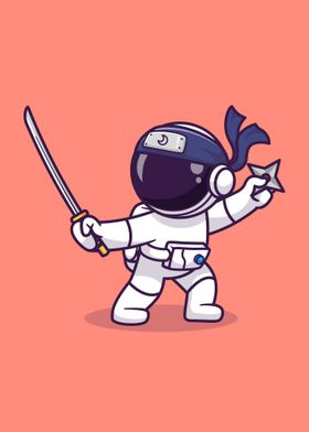 Cute astronaut ninja