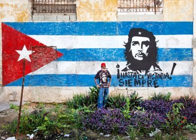 Cuban Flag and Che Guevara