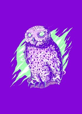 Colorful abstract owl