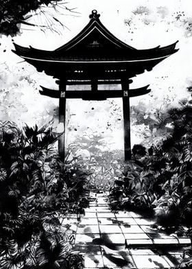 Japanese Torii Gate Ink 