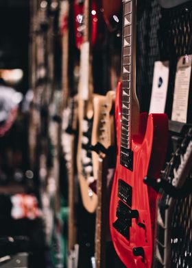 Wall of guitars