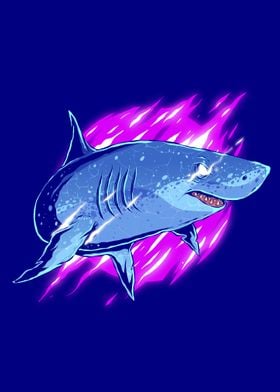 Abstract wild shark