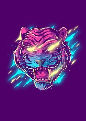 Colorful abstract tiger