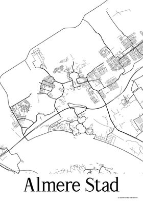 Almere Stad White Map