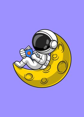 Astronaut reading book