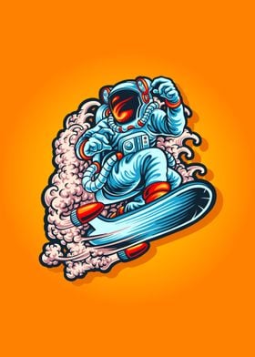 Sky surf with astronaut