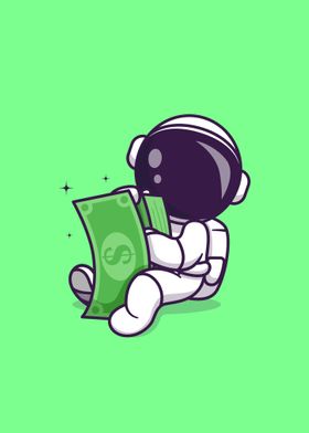 Astronaut holding money