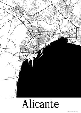 Alicante White Map