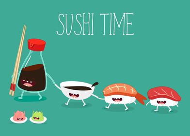 Sushi Time Funny Kawaii