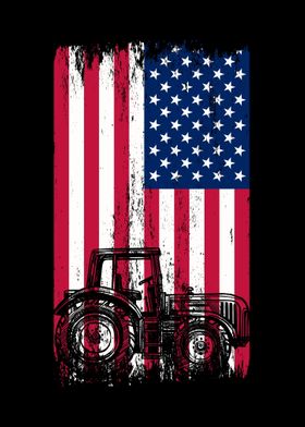 American Flag Tractor USA