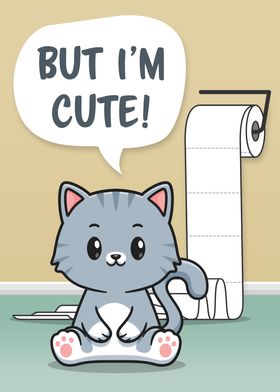 Funny Messy Cat Bathroom 1