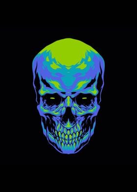 Blue skull head