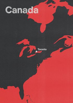 Grunge Toronto City Map