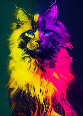 Colorful Maine Coon Cat