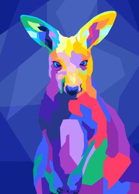 kangaroo pop art style