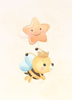 Cute Bee With Star