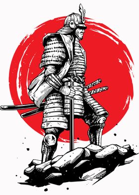 Concept of samurai warrior