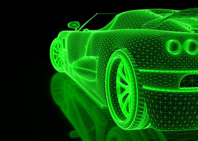 green Car Three Dimension