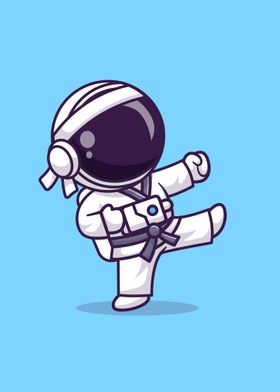 Cute astronaut karate