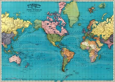 Vintage world map