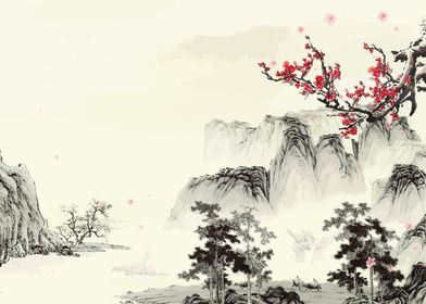 'Japanese Landscape' Poster by Chisato Nishikigi | Displate