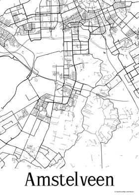 Amstelveen White Map