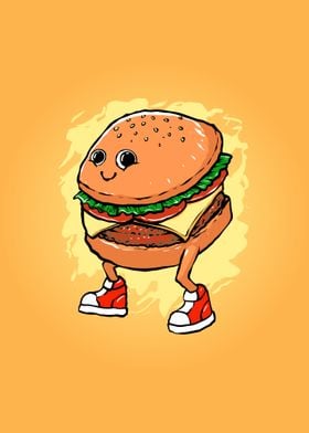 The hamburger cartoon