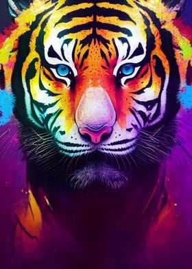 Colorful Abstract Tiger