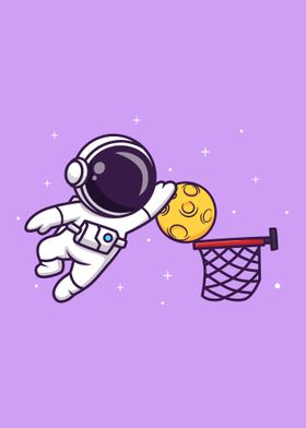 Cute astronaut playing