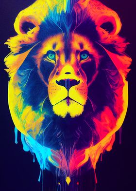 Colorful Abstract Lion