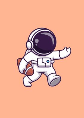 Astronaut playing rugby